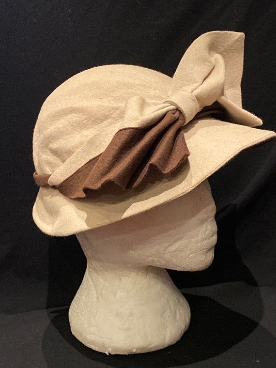 1930s -40s Original Vintage Ladies Felt Hat / 30s… - image 3