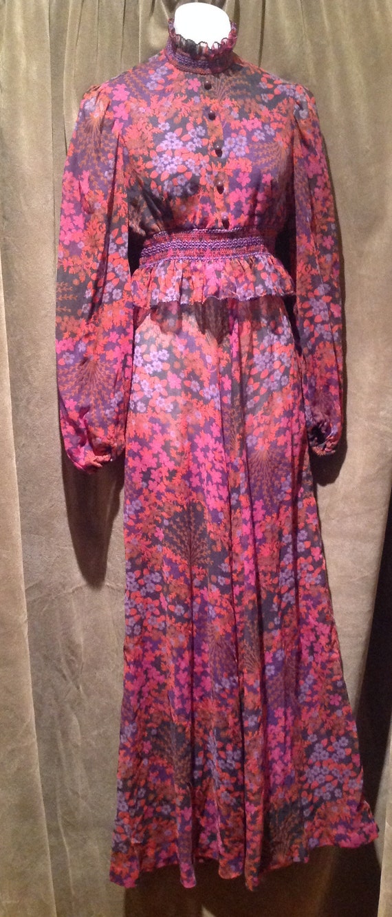 1970 Prairie Dress / 70s Maxi Dress / Festival Dre