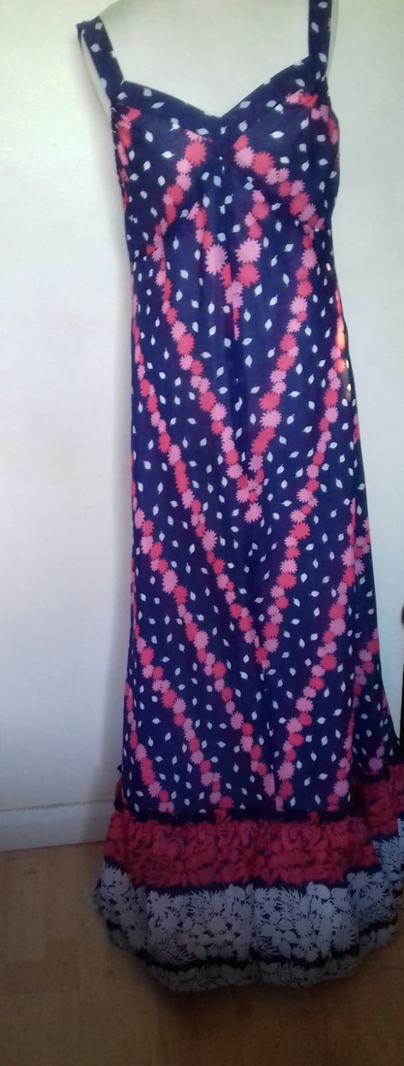 Vintage ladies Maxi dress with scarf / Bohemian H… - image 2