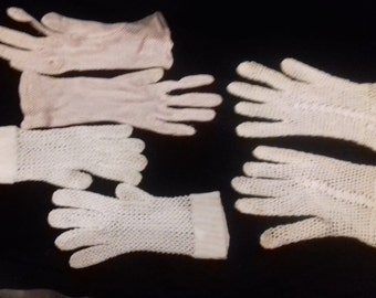 Guantes vintage de las décadas de 1930, 1940 y 1950 / 3 pares de guantes vintage