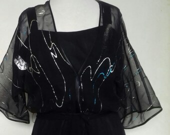 Vestido vintage dos anos 70 / Etiqueta - COUTURE BERND LINEK / Roupa feminina dos anos 70 / Vestido feminino vintage com cinto comprido.