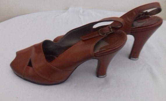 1940s- 50s Original Vintage Ladies Leather shoes … - image 3