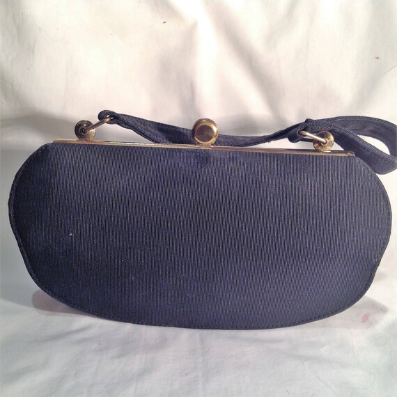 1940s Black Fabric Handbag / Purse - image 2