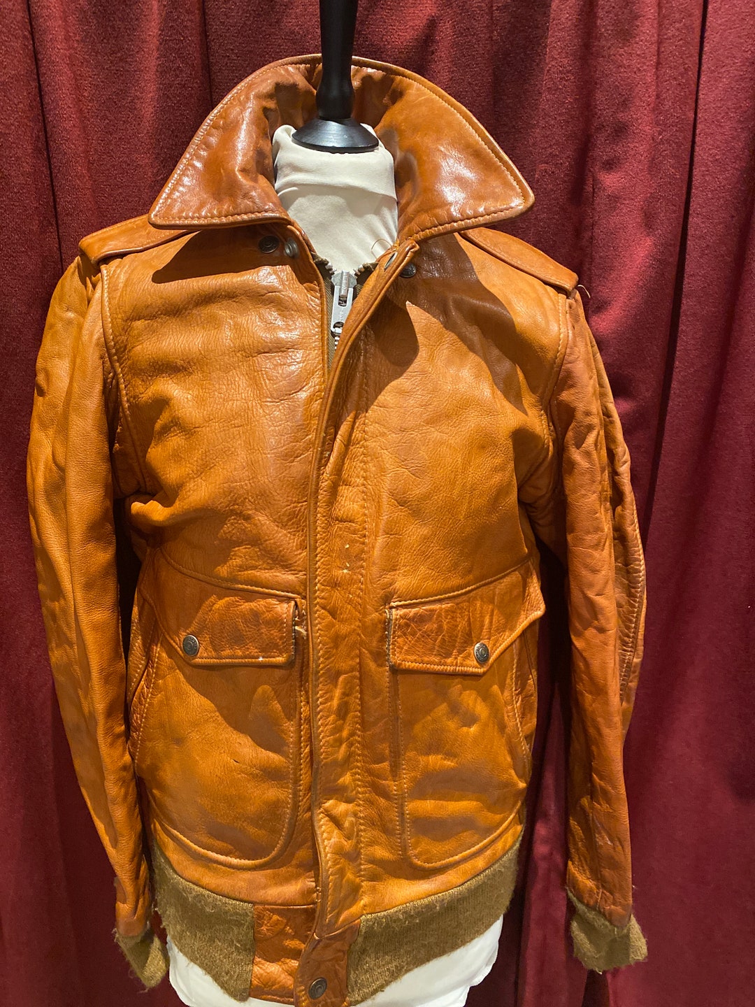 ジャケット・アウター 60s USA schott G1 flight jacket 40 brown G-1 Leather Flight Jacket - Leather Jacket