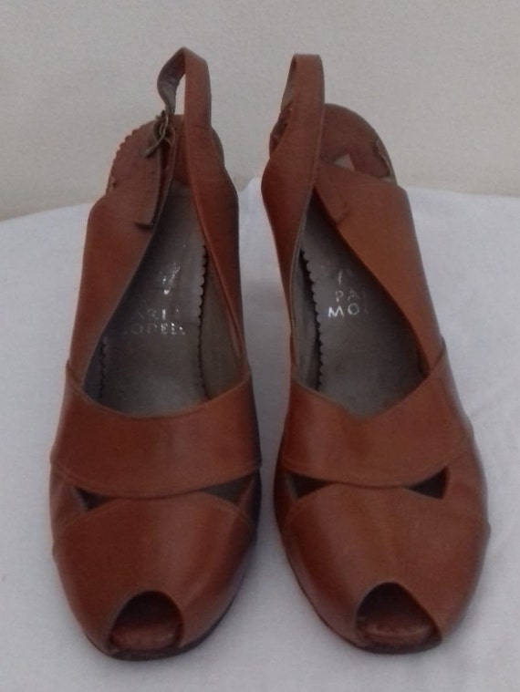 1940s- 50s Original Vintage Ladies Leather shoes … - image 2