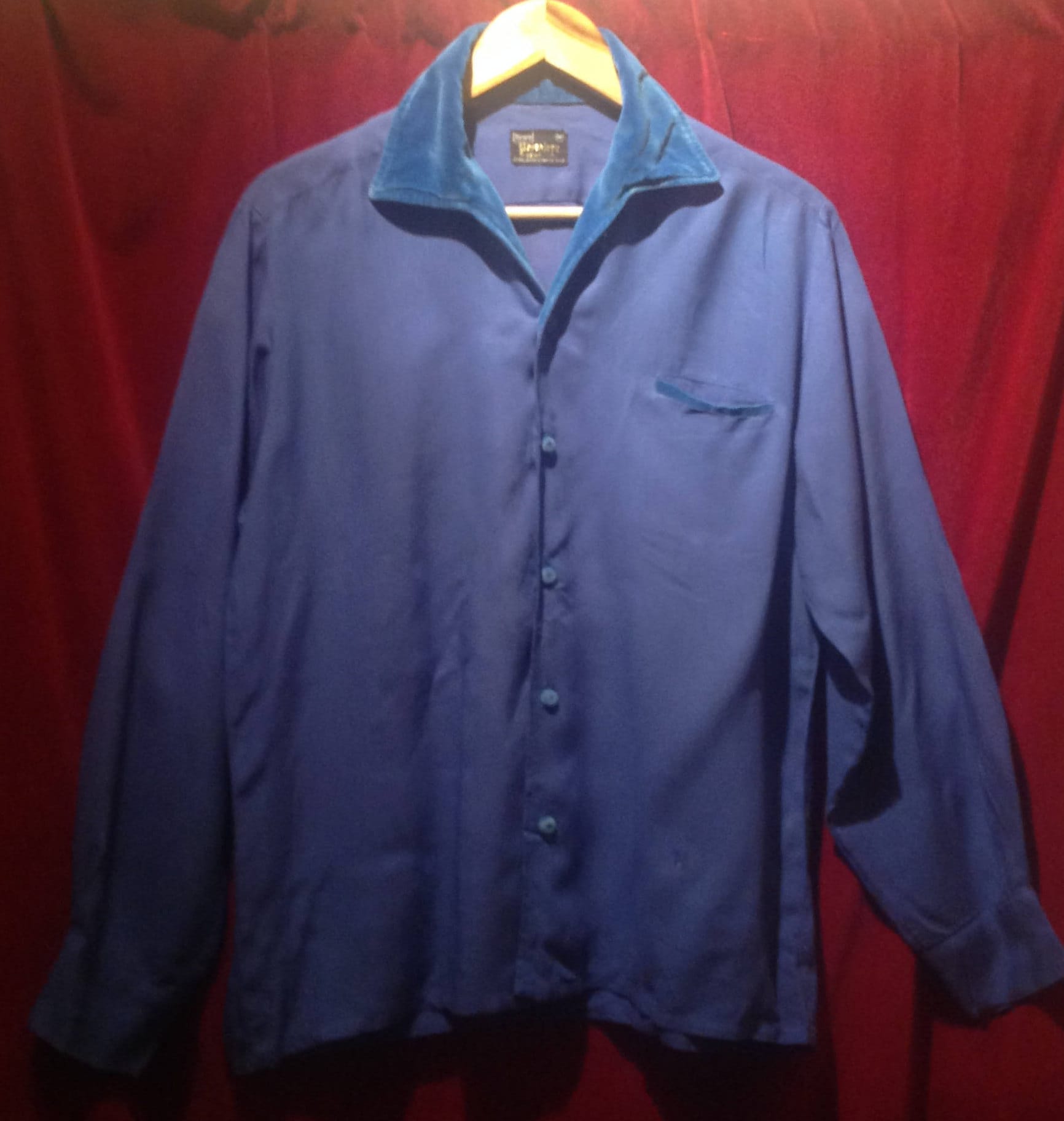 トップス 1970~80s Sears loop collar shirt M Vintage 1970s SEARS Men's Store LOOP COLLAR SHIRT Teal