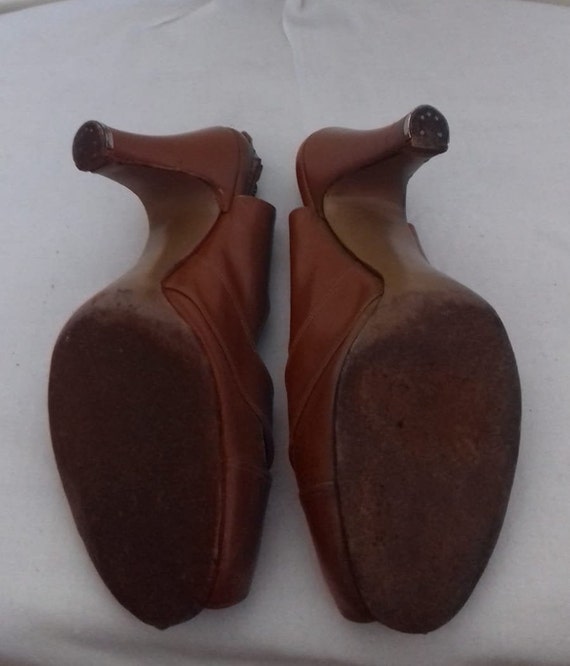 1940s- 50s Original Vintage Ladies Leather shoes … - image 5