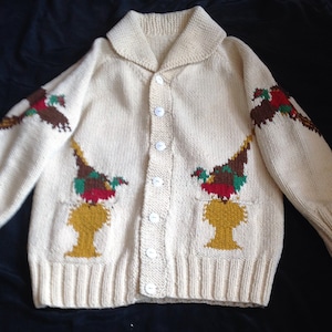 1950&#39;s Vintage COWICHAN SWEATER / Jumper Jacket