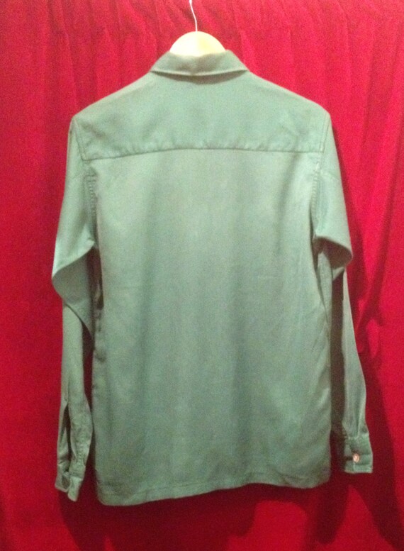 1940s - 50's Vintage Rayon Shirt / Saddle Stitching on