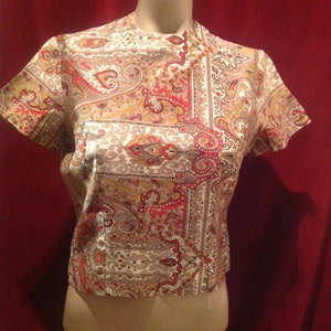 1950s Vintage Ladies Blouse / SMALL