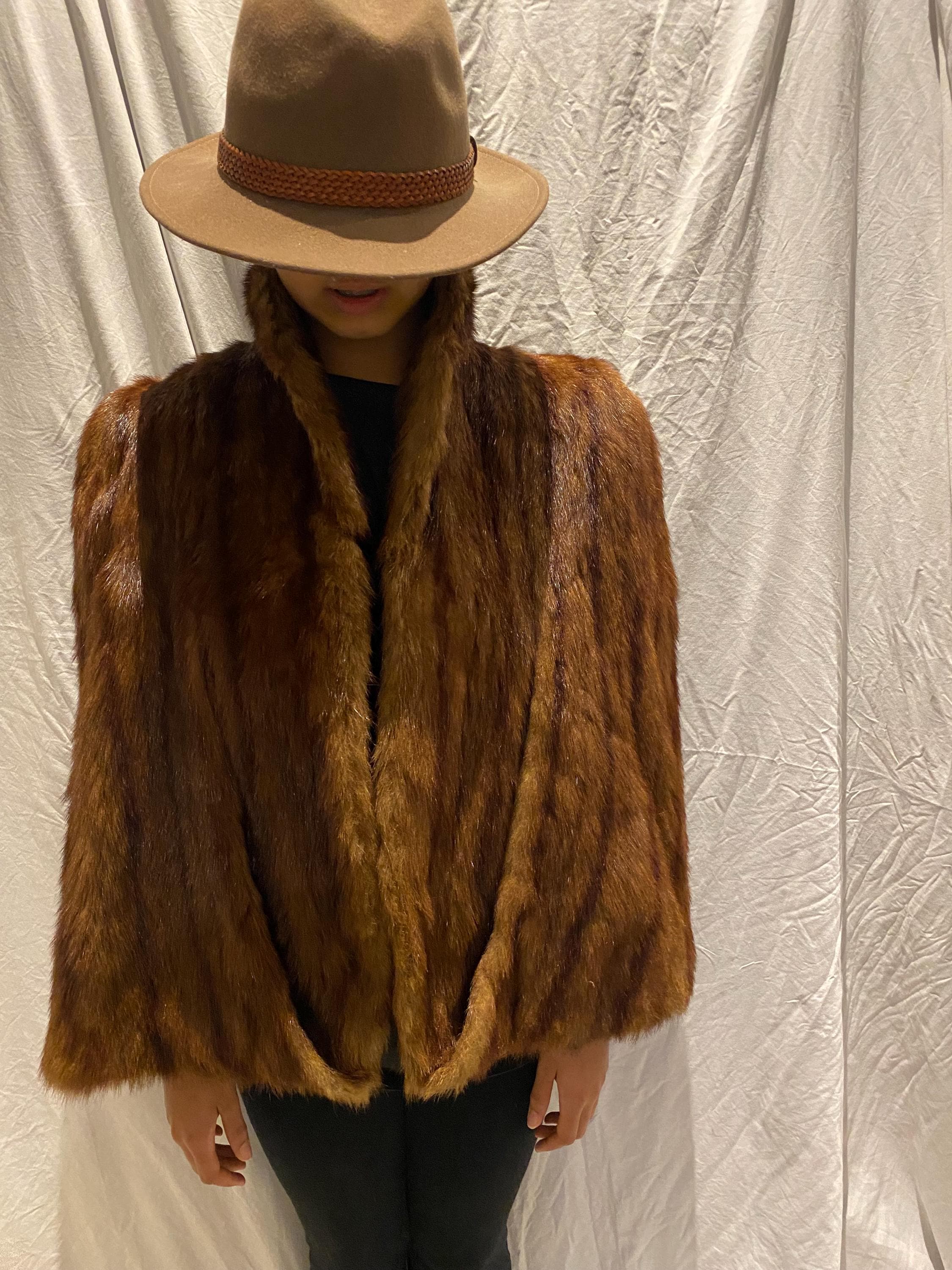 1940年代 第11次世界大戦 ヴィンテージ ミンクファーケープ / 40年代