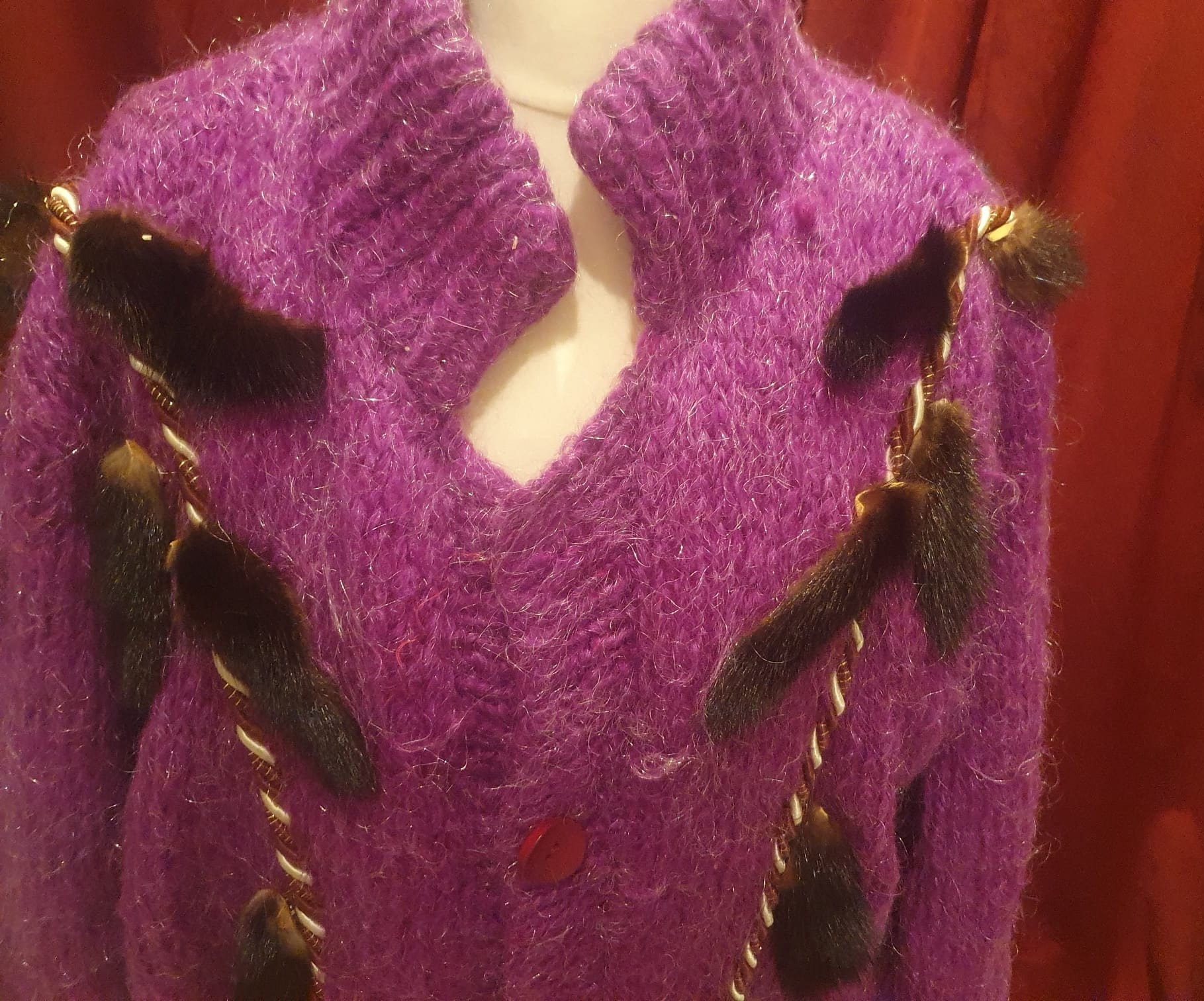 Vintage Mohair Cardigan / Vintage Mohair Knitwear With Real