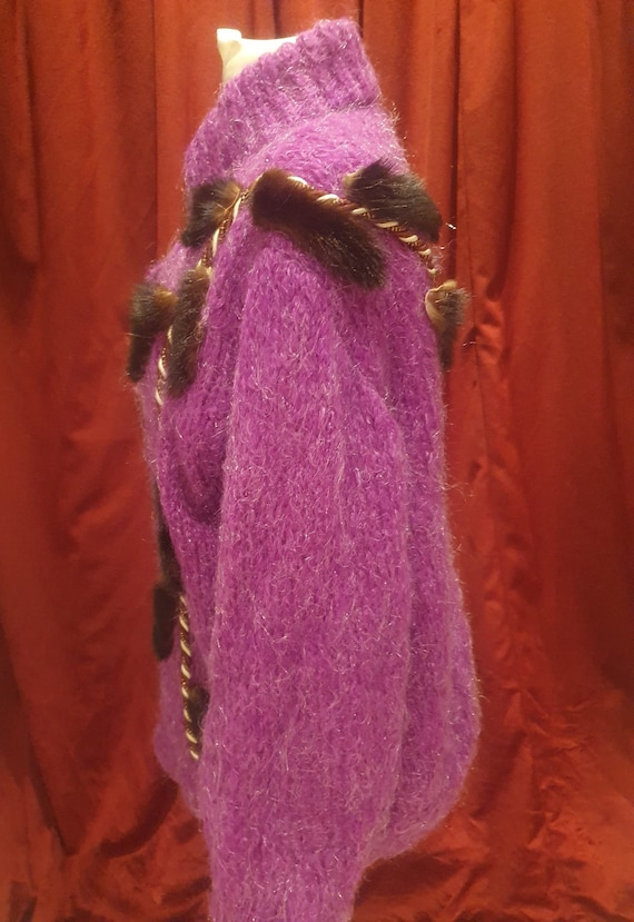Long Sleeve Mohair Cardigan - Rust