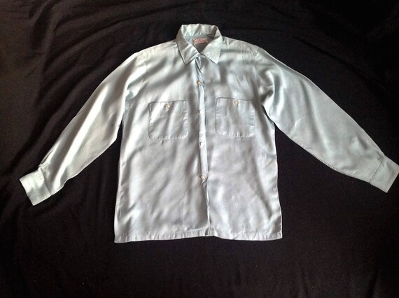 Vintage 1950s Rayon Arrow Gaberdine Sanforrest Loop Collar