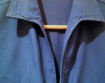 1950s Rayon Blue Shirt / Rayon button down shirt