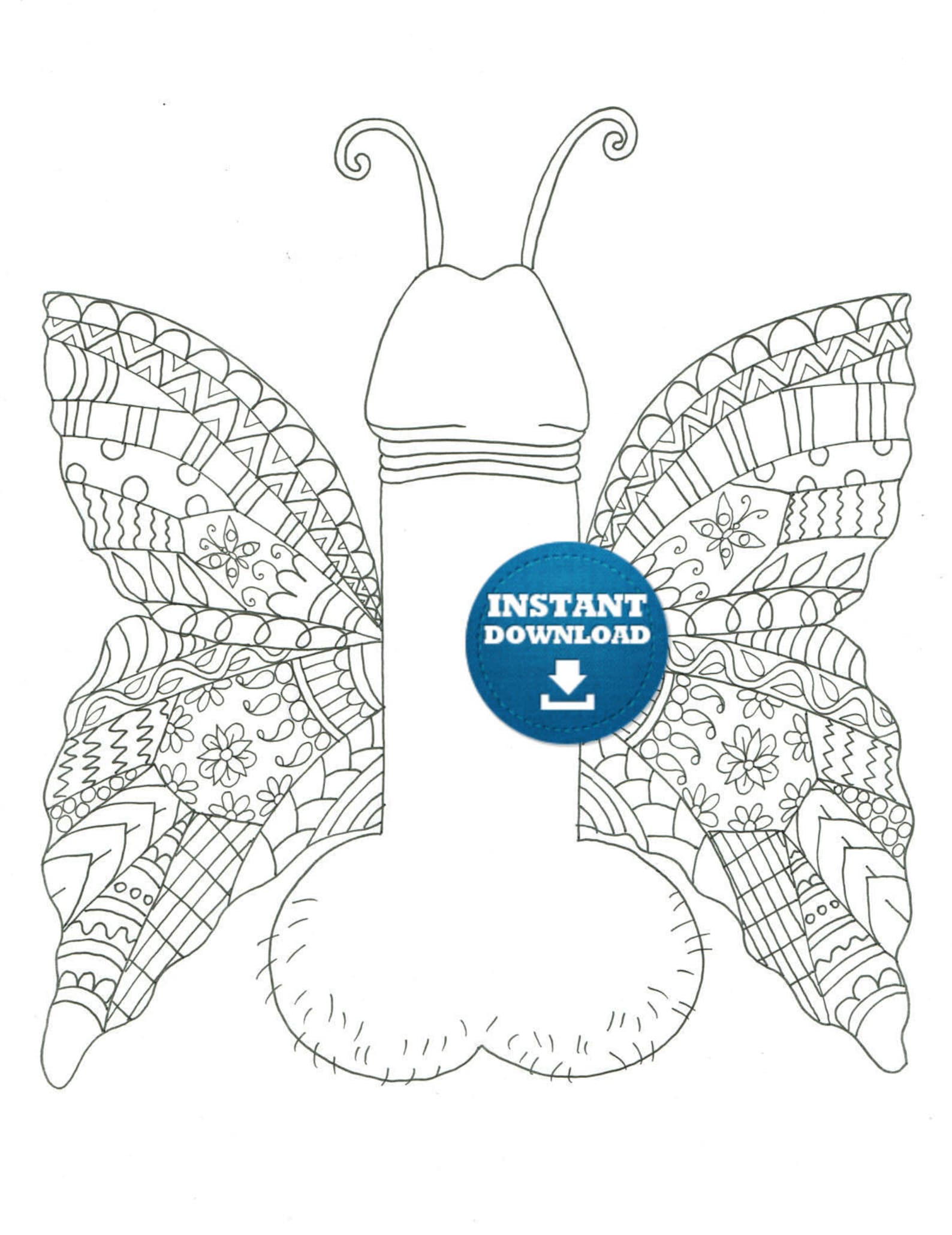 Penis Coloring book 20 pages Instant Download Naughty ...