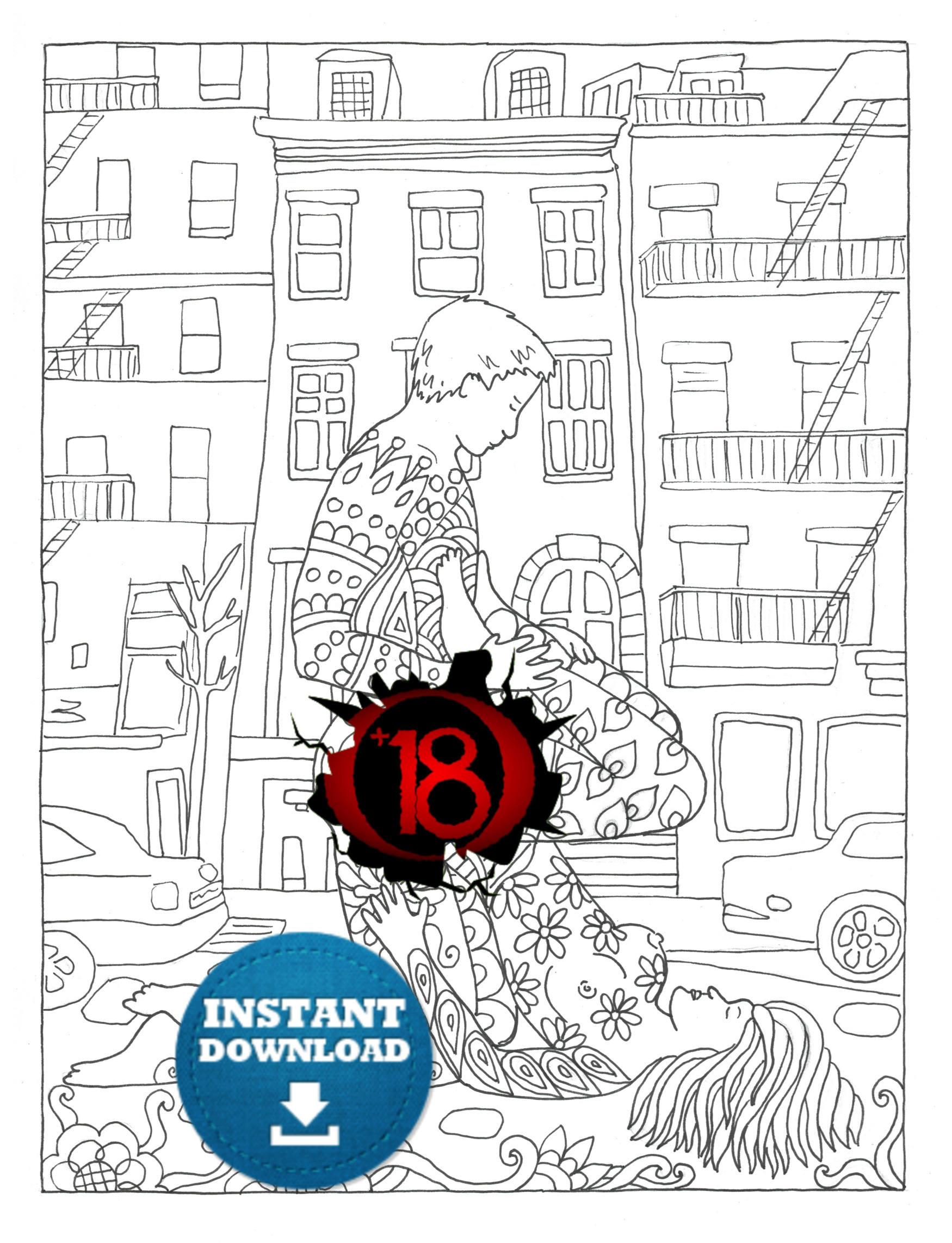 Instant Download Sex Positions Coloring Page Naughty Adult Etsy