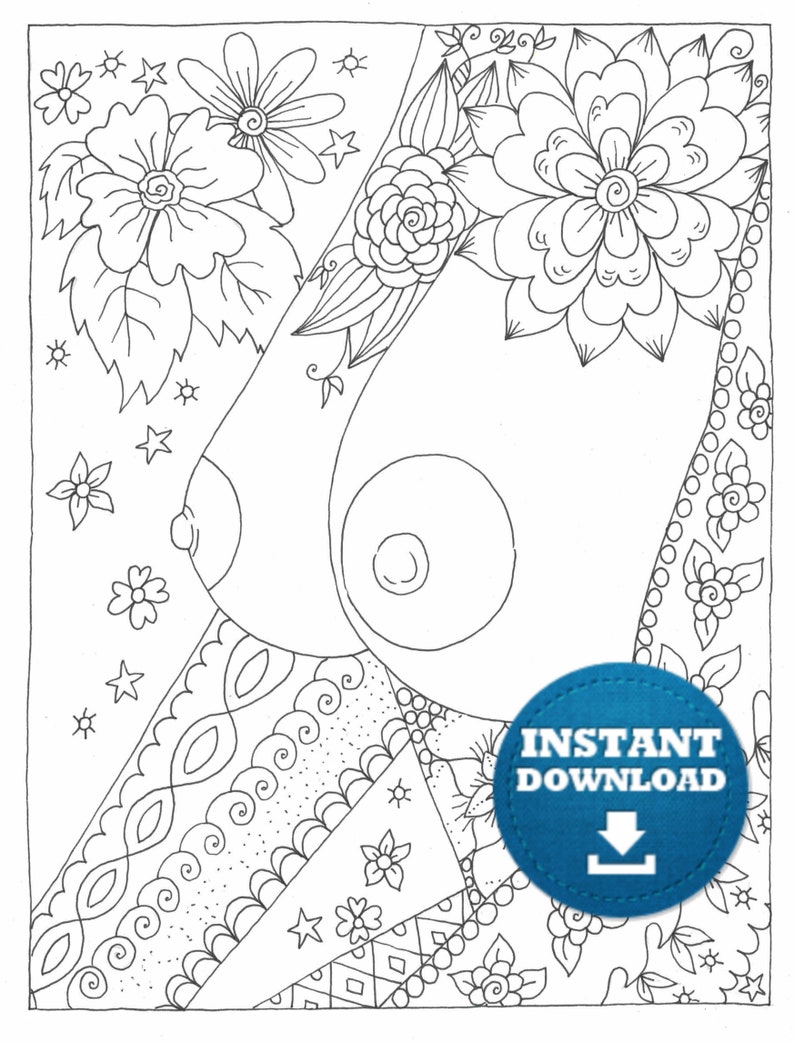 Download Instant Download Boobs Coloring Book Naughty Adult Coloring | Etsy