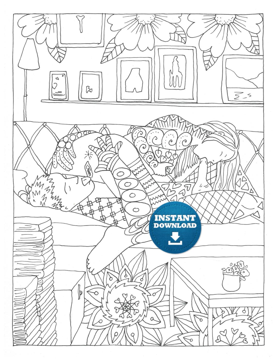 Instant Download Sex Positions Coloring Page Naughty Adult Etsy