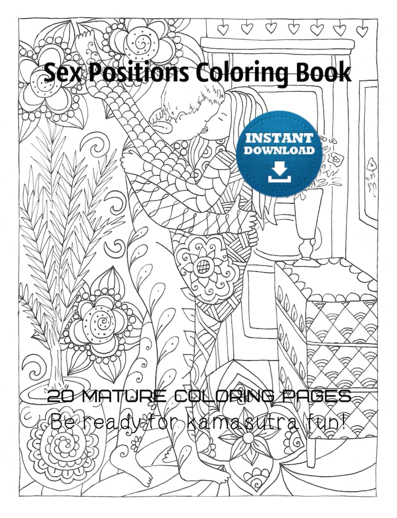 Sex Positions Coloring Book 20 Pages Instant Download Naughty Etsy
