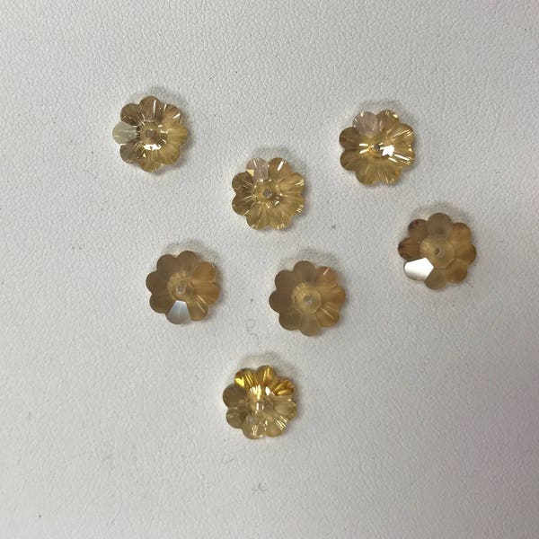 3700 Swarovski® 10mm Marguerite Lochrose - Golden Shadow - 6 pieces