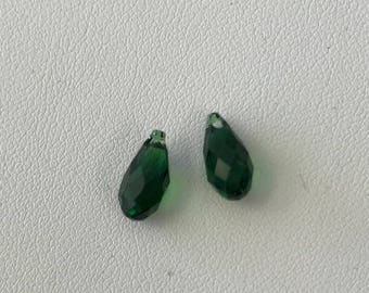 6010 Swarovski® 11mm Briolette Pendant - Dark Moss Green - package 6 pieces