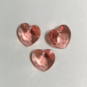 6228 Swarovski® 14mm Heart Pendant - Rose Peach - 4 pieces