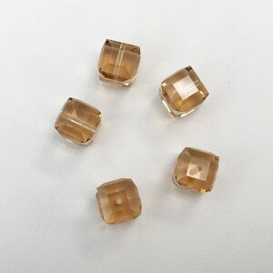 5601 Swarovski® 8mm Cube - Light Colorado Topaz - Pkg of 6 pieces