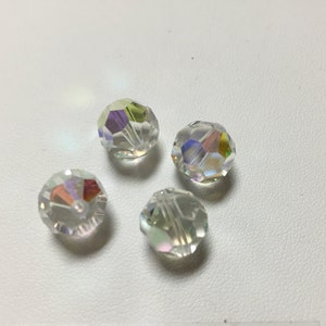 199 Vintage Swarovski® 11mm Round-Crystal AB - 6 pieces