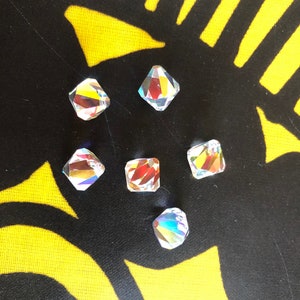 6301 Swarovski® Top drilled 10mm Bicone - Crystal AB - 6 pieces