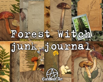 Forest Witch journal PNG ~ Journal Kit, Printable Journal Kit, Shabby Junk Journal Kit, Scrapbooking, Book of Shadows, DIY journal