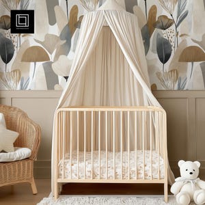 Nursery Editable Wainscotting Wallpaper Mockup (PSD), Blank Wall Template, Peel-and-stick Wall Covering Seamless Pattern Preview, Kid&#39;s Room