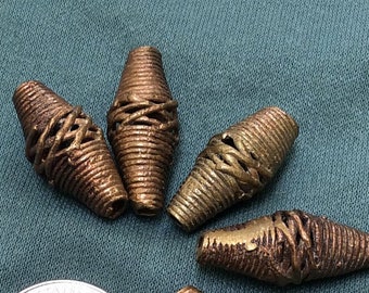 African brass beads - 10 pieces - #846