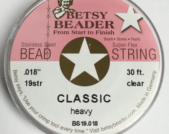 Betsy Beader Beading Wire 19 Strand .018" - Carrete de 30 pies - S003