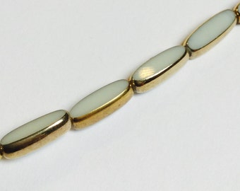 Vintage German 22k Gold Edged Glass Beads - 18 Pieces - #469