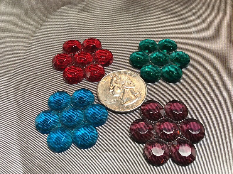 6pieces #844 Flat back glass flowers