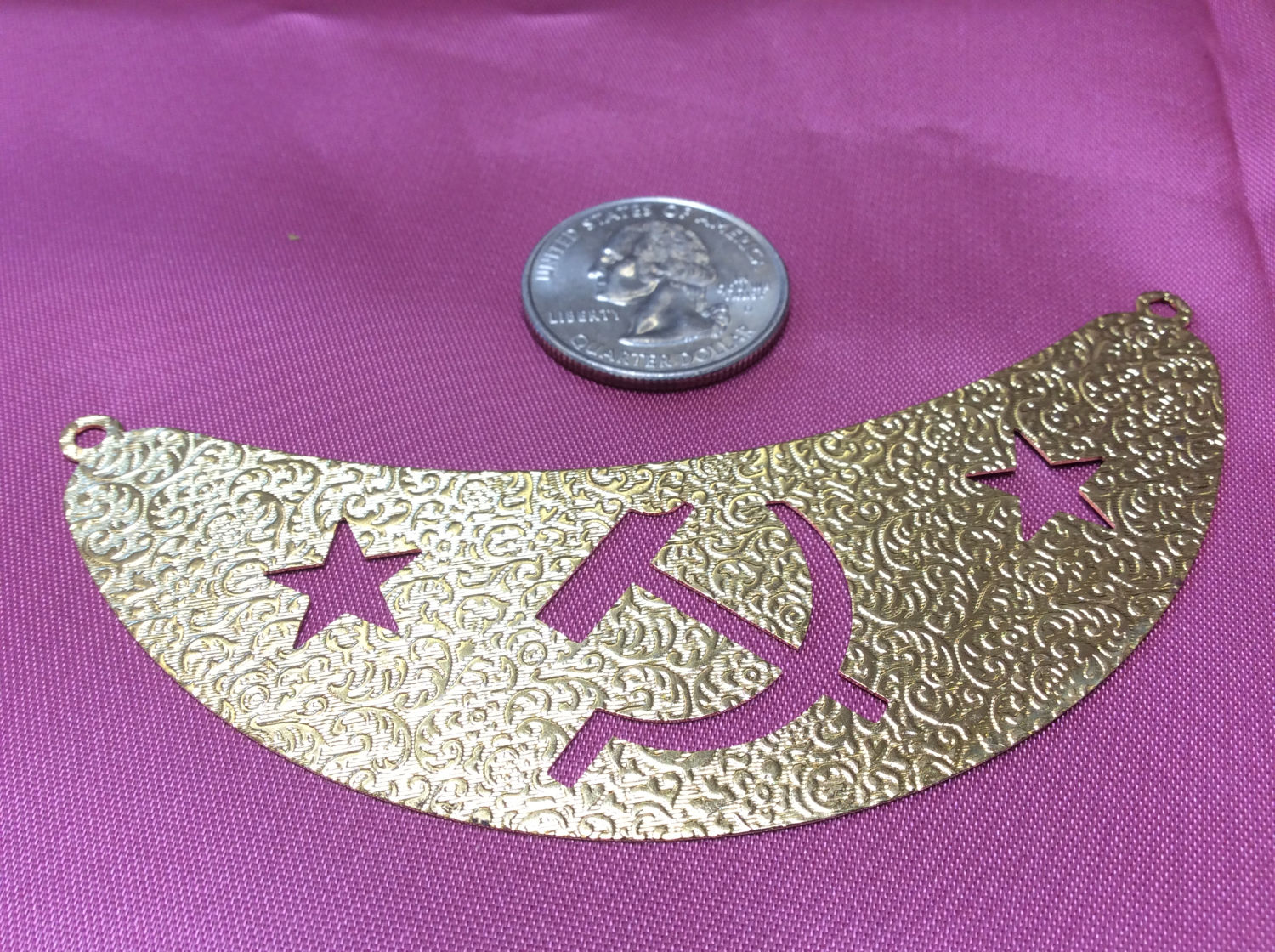 Hammer Sickle Stamped Brass Neckpiece 2 Piece 6 Etsy
