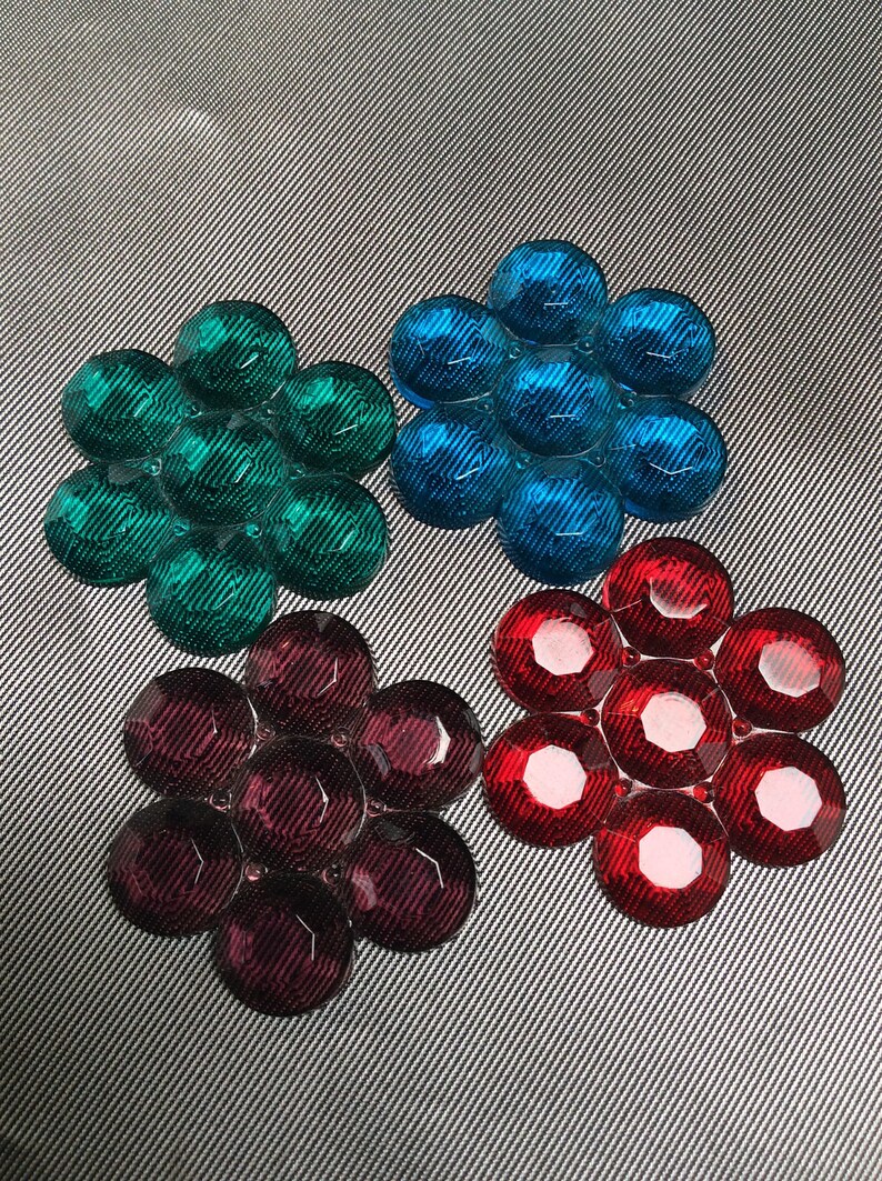6pieces #844 Flat back glass flowers