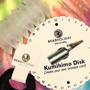 Kumihimo Kit - Scheibe, Spulen, Gewicht, satin Ratmschwanz Schnur