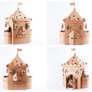 Personalized Pet furniture | Custom Cardboard Pet Fortress | Playhouse for Small Pet image 3