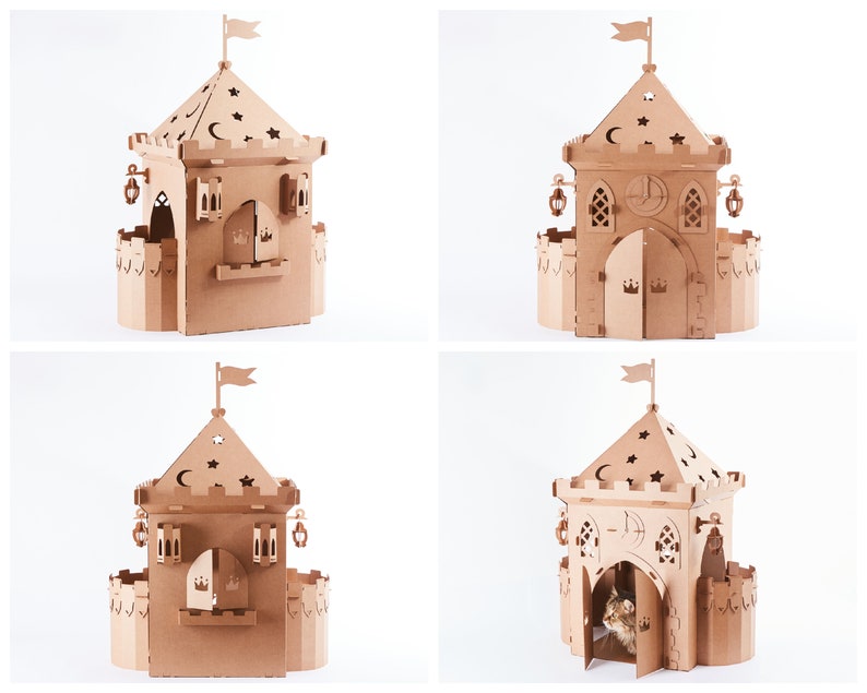 Personalized Pet furniture | Custom Cardboard Pet Fortress | Playhouse for Small Pet image 3