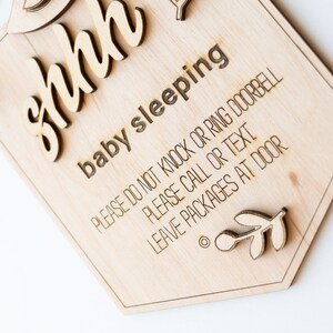 Baby Sleeping Schild Für Haustür – Holzschild 25,4x12,7 Cm, Mit Seil, Don't Ring Doorbell