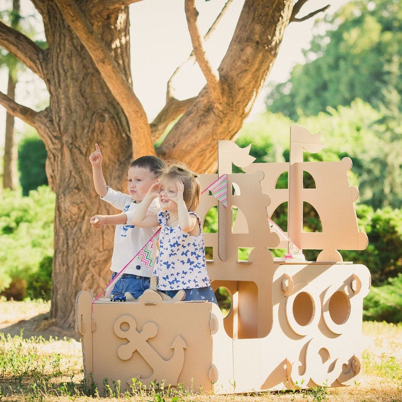 Cardboard ship playhouse. Cardboard Pirate Ship