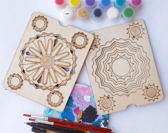 Small Mandala MONEY painting kit, Wooden Mandala paint kits for adults, Diy kit for birthday gift, Happy birthday box, Mandala diy kit