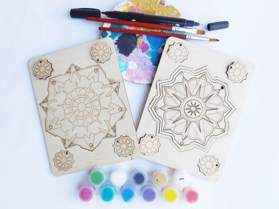Small Mandala SUCCESS Painting Kit, Wooden Mandala Paint Kits for