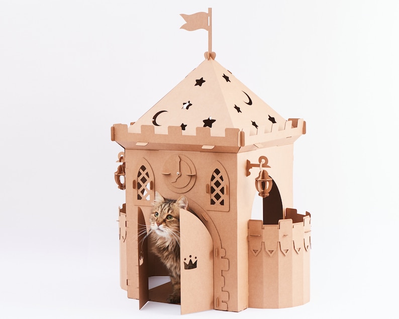 Personalized Pet furniture | Custom Cardboard Pet Fortress | Playhouse for Small Pet image 2