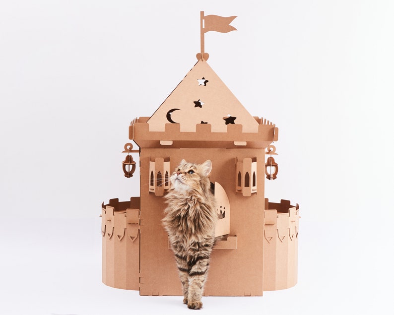 Personalized Pet furniture | Custom Cardboard Pet Fortress | Playhouse for Small Pet image 8
