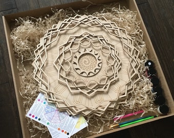 MONEY Mandala painting kit, Wooden Mandala paint kits for adults, Diy kit for birthday gift, Happy birthday box, Mandala Dotting Kit