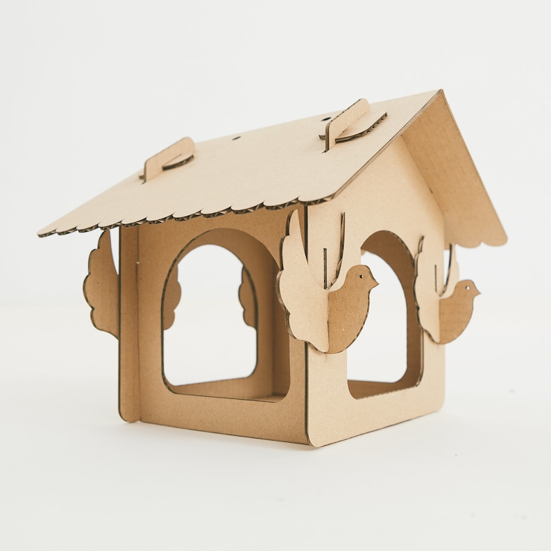 Hanging bird feeder cardboard outdoor decorative birdhouse Etsy