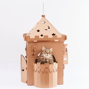 Personalized Pet furniture | Custom Cardboard Pet Fortress | Playhouse for Small Pet image 6